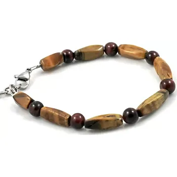 Náramek Minerální náramek s tygřím a býčím okem