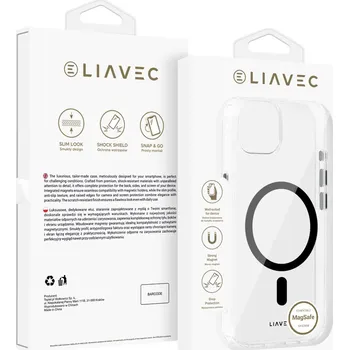 Pouzdro na mobilní telefon Zadní kryt Liavec Glossy Magsafe Clear pro iPhone 15 black