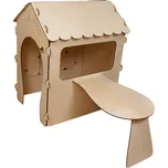 KIK Dřevěný dětský domeček s tabulí a…