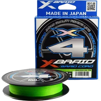 Příze YGK Pletená šňůra X-Braid Cord X4 #PE0,5 (0,117mm) 4,5kg 150m Zelená