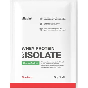 Sportovní výživa Vilgain Grass-Fed Whey Protein Isolate – jahoda 30 g