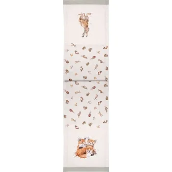 ubrus Wrendale Designs Wrendale Woodlanders středový pás běhoun 35x280cm liška/bažant/zajíc/daněk 100% bavlna