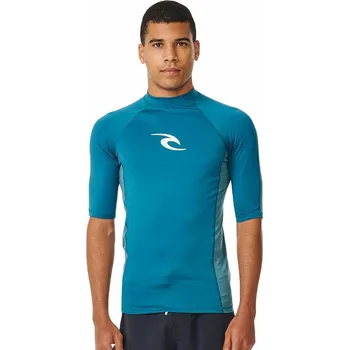 Rashguard Pánské lycrové triko RIP CURL WAVES, krátký rukáv - M modrá