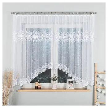 Záclona Dekorační oblouková krátká záclona na žabky ZANETA 155 bílá 350x155 cm MyBestHome