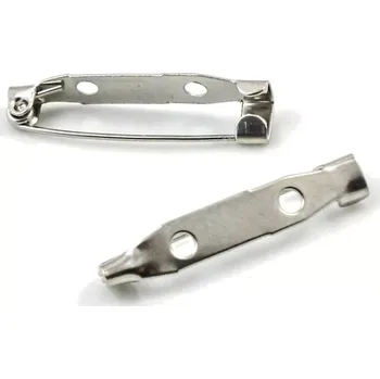 Materiál na výrobu šperku Brožový můstek platinová úprava 29mm - 2 ks