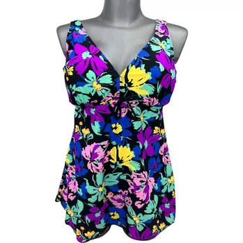 Dámské plavky DH Dámské fialové tankiny bez kostice a odepínací vložkou Barva: Fialová, Velikost: XL