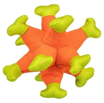 Hračka pro psa Aqua Toy mořský ježek, plovoucí hračka do vody, 24 cm, oranžová/zelená