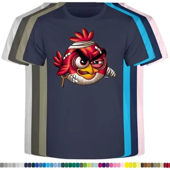 Pánské tričko panske-levne-bavlnene-tricko-digi-potisk-red-bird Barva: Navy - tmavě modrá, velikost: S