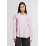 Ladies Oversized Striped Blouse - softpink/white XS