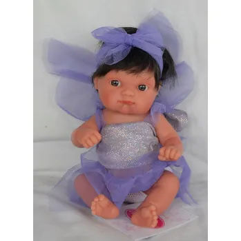 Panenka Realistická panenka - holčička - černovlasá víla Mufly ve fialových šatech od Antonio Juan (Mufly hadas de colores)