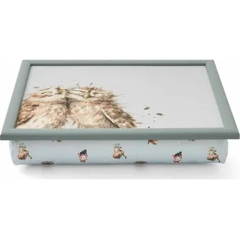 Wrendale snídaňový dřevěný tác s polštářem Owl se sovičkou 44x34cm