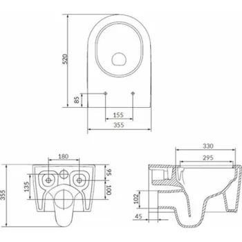 Klozet KOMPLEKT JEDNOTKA CERSANIT NAVIJÁK CHROM B154