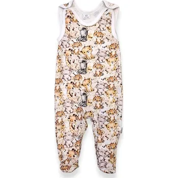 Le Bebe Dupačky Safari zvířátka Krémová - 68