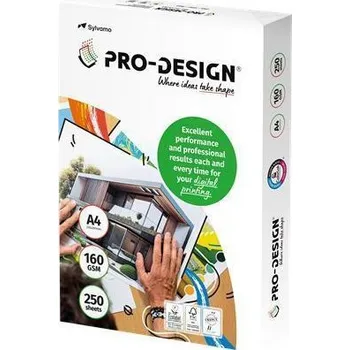 Papír pro tiskárny Xerografický papír, pro digitální tisk, A4, 160 g, 250 listů, PRO-DESIGN PRDES160X430(432)