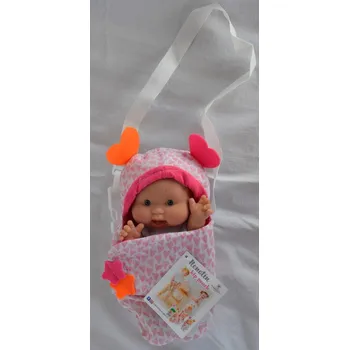 Panenka Panenka Nenotin - Kája v růžové přenosné taštičce od španělské firmy Marina & Pau (Nenotin - Hip Pouch - 21 cm )