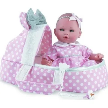 Panenka Realistické miminko - holčička Albína v přenosné taštičce od španělské firmy Marina & Pau (Petite Pink Baby - 40 cm)