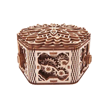 Puzzle Wood Trick "Tajemná květina" - 3D dřevěné mechanické puzzle ("Mystery flower" - dřevěné 3D puzzle a dřevěné skládačky)