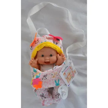 Panenka Panenka Nenotin - Kája ve žluté přenosné taštičce od španělské firmy Marina & Pau (Nenotin - Hip Pouch - 21 cm )