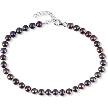 Náramek Moonlit Stříbrný náramek s modrými perlami 21 cm