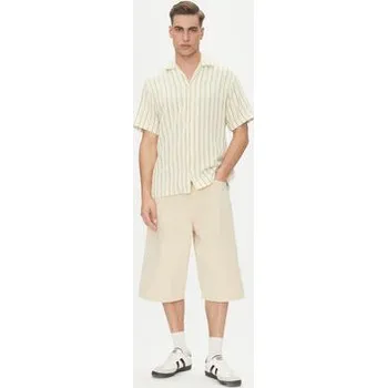 Pánské kraťasy Jack & Jones Džínové šortky Owen 12277167 Béžová Baggy Fit XL