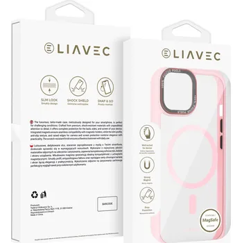 Pouzdro na mobilní telefon Zadní kryt Liavec Hybrid Magsafe Clear pro iPhone 15 light pink