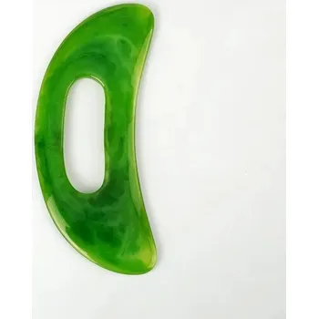 Masáž Gua sha pomůcka na krk ze včelího vosku | masážní nástroj, gua sha kámen - Zelený