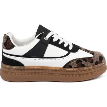 Dámské tenisky Dámské černo-bílé sneakersy s leopardími vsadkami PC2817B/W Velikost: 40
