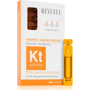 Vlasová regenerace Revuele Ampoules Keratin + Hair Activator ampule pro slabé, namáhané vlasy 8x5 ml