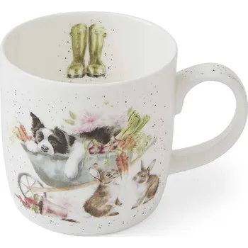 Wrendale porcelánový hrnek Dog and Cat Sleeping on the Job pes a kočka 0,31l