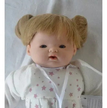 Panenka Realistická panenka - holčička - Márinka v bílých šatech s hvězdičkami od španělské firmy Marina & Pau (Suenecitos - 26 cm - balené v sáčku)