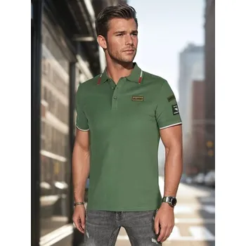 Dstreet Módní zelená pánská polokošile