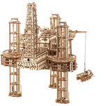 Wood Trick "Vrtná plošina" - 3D dřevěné mechanické puzzle ("Offshore rig platform" - dřevěné 3D puzzle a dřevěné skládačky)