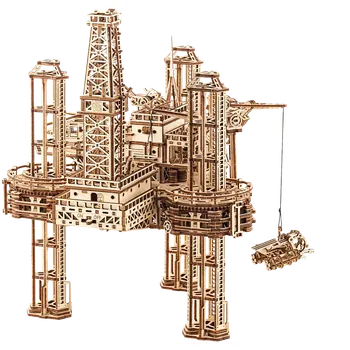 Puzzle Wood Trick "Vrtná plošina" - 3D dřevěné mechanické puzzle ("Offshore rig platform" - dřevěné 3D puzzle a dřevěné skládačky)