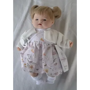 Panenka Realistická panenka - holčička - Márinka ve světlounce růžových šatech s květy od španělské firmy Marina & Pau (Suenecitos - 26 cm - balené v sáčku)