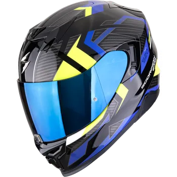 Helma na motorku Scorpion exo-520 evo air sensus černo/modro/fluo žlutá m