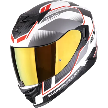 Helma na motorku Scorpion exo-520 evo air lena matná bílo/stříbrno/červená l