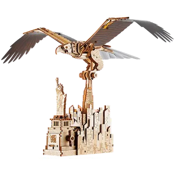 Puzzle Wood Trick "Orel svobody" - 3D dřevěné mechanické puzzle ("Liberty Eagle" - dřevěné 3D puzzle a dřevěné skládačky)