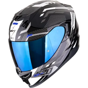 Helma na motorku Scorpion exo-520 evo air ranka černo/bílo/modrá m