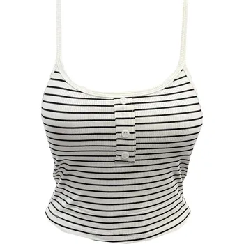 Dámské oblečení GreeNice Dámské pruhované tílko viskoza- Findroad Barva: Bílá, Velikost: S/M