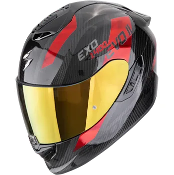 Helma na motorku Scorpion exo-1400 evo ii carbon air platted černo/červená l