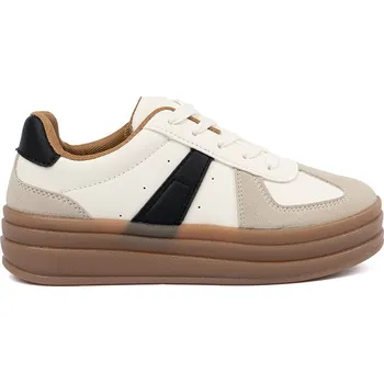 Dámské tenisky Béžovo-bílé dámské sneakersy s černými vsadkami X3032BE Velikost: 40