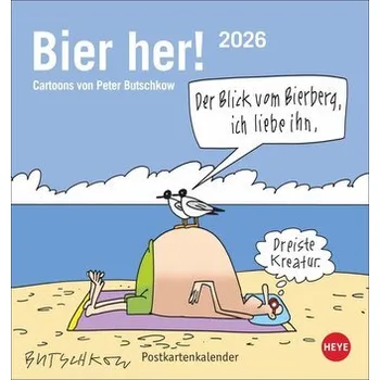 Komiks pro dospělé Peter Butschkow: Bier her Postkartenkalender 2026