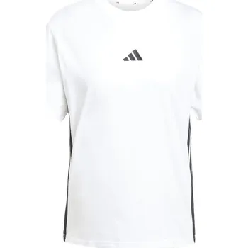 Dámské tričko adidas Essentials 3-Stripes Cotton dámské tričko White/Black 12 (M)