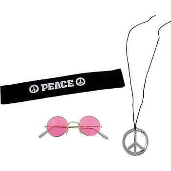 FUNNYFASHN - party Sada hippies - hipís - 3 ks - 60. léta