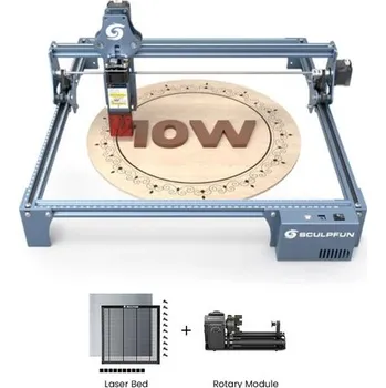 Gravírování SCULPFUN S9 Pro 10W + RA Pro Max + Laserové Lůžko