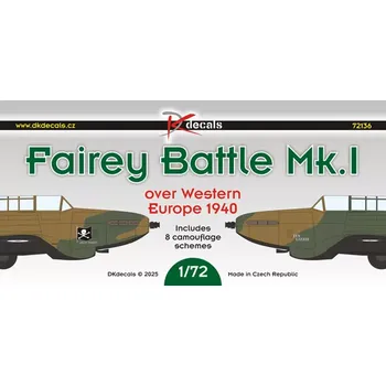 Plastikový model DK decals 1/72 Fairey Battle Mk.I o.W.Europe 1940 (8x camo)