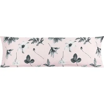 Povlečení BELLATEX Povlak - náhradní manžel polštář KREP 50 × 145 cm, louka růžová