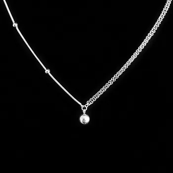 Náhrdelník Jemný náhrdelník z chirurgické oceli s kuličkami č. 1636