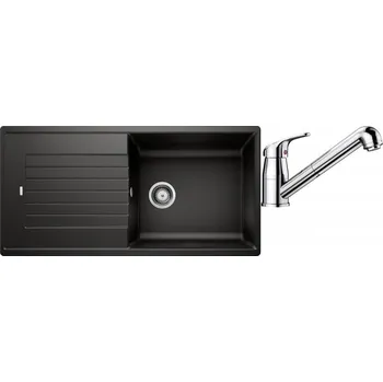 Granitový dřez Set RS Blanco Zia XL 6 S + Blanco Daras-S (černá + chrom)