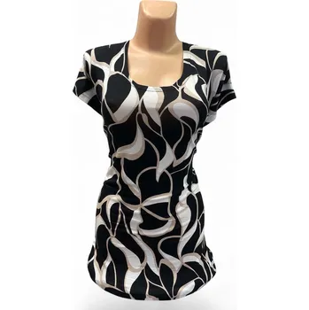 Dámská tunika Top- halenka ŽOFA, Barva Černá, Velikost XXL 48, Materiál 96% Viskoza 4% Lycra